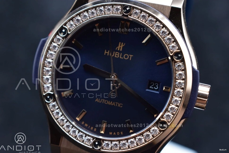 Strap SS Blue Gummy Dial on 1:1 45mm Bezel Classic Edition Diamond Best Fusion with A2892 HBF Blue 0328